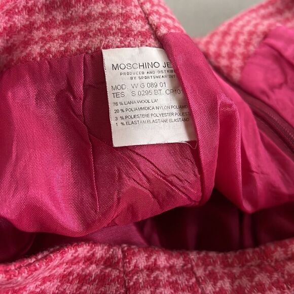 MOSCHINO Pink Wool Vintage Knee-Length Skirt 12 - Picture 5 of 5